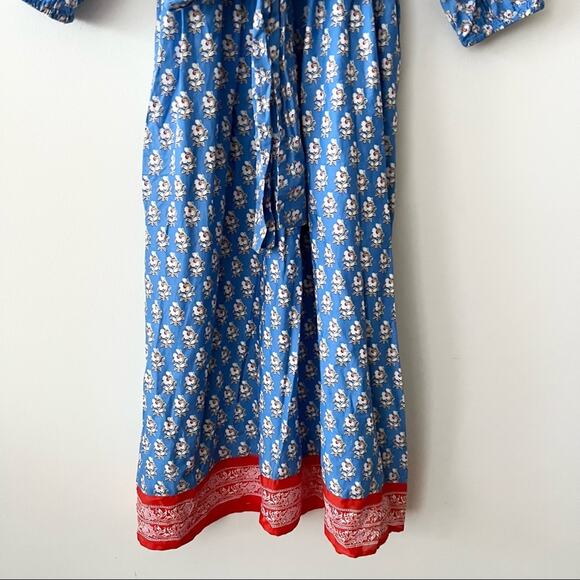 J. Crew V-Neck Cover-Up Dress in Red & Blue Classic Block Print - Picture 6 of 11